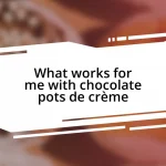 What works for me with chocolate pots de crème